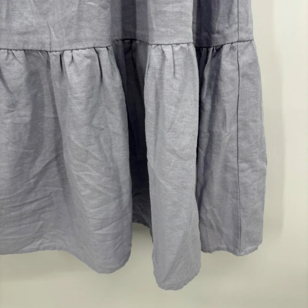 Nicole Miller One Shoulder Linen Dress Womens‎ Medium Periwinkle Kentucky Derby
